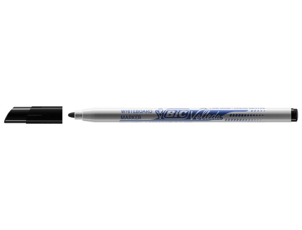 MARQUEUR BIC VELLEDA 1721 EFFAABLE POINTE OGIVE 1MM ENCRE ALCOOL SANS ODEUR CORPS PLASTIQUE NOIR