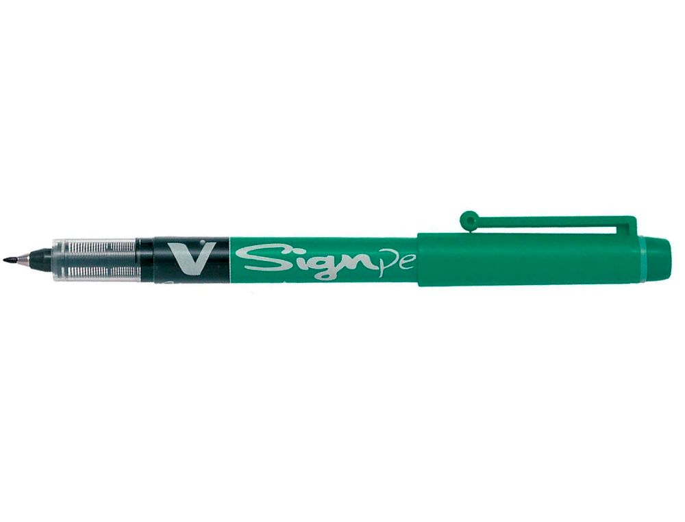 STYLO-FEUTRE PILOT V SIGN PEN ÉCRITURE MOYENNE 0.6MM POINTE FIBRE POLYESTER ENCRE INTENSE LIQUIDE NIVEAU VISIBLE VERT
