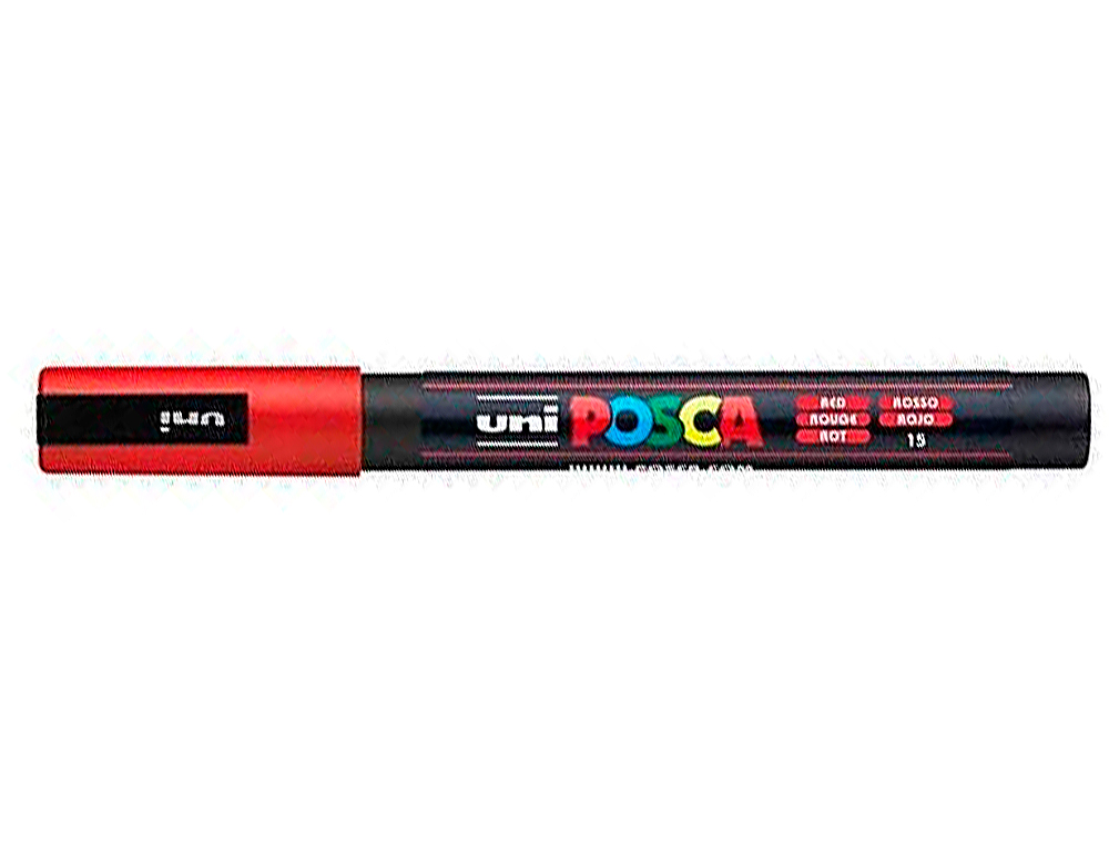 MARQUEUR POSCA PC3M GOUACHE ENCRE INODORE TOUTES SURFACES POINTE FINE CONIQUE COULEUR OPAQUE COUVRANTE ROUGE