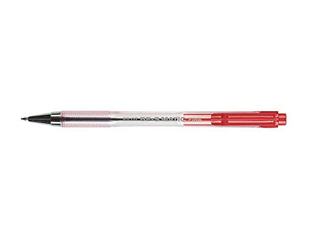 STYLO-BILLE PILOT BP-S MATIC ÉCRITURE FINE 0.3MM 800M ENCRE CLASSIQUE RÉTRACTABLE CORPS TRANSLUCIDE RECHARGEABLE ROUGE