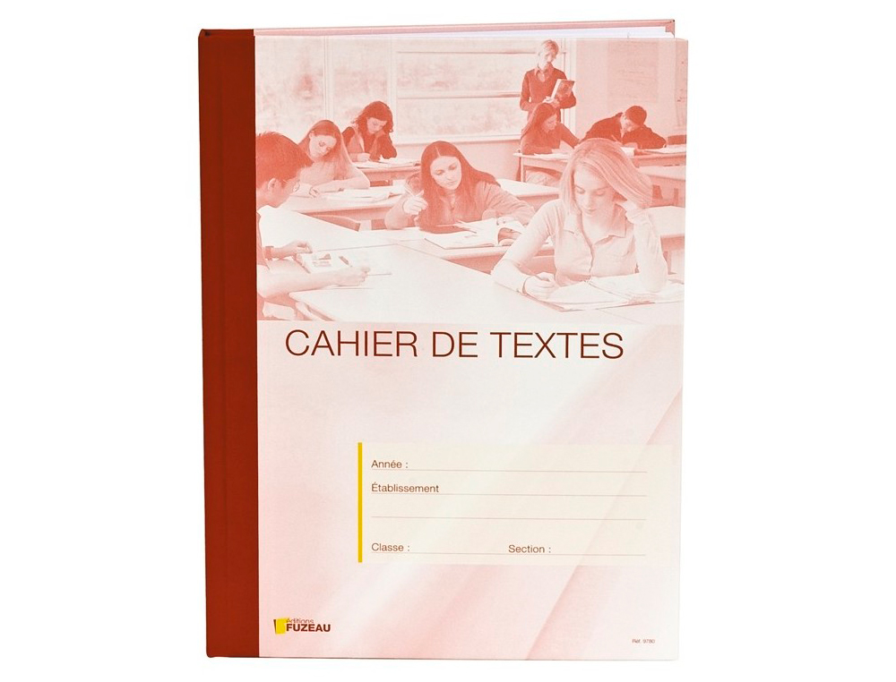 CAHIER TEXTES DITIONS FUZEAU POUR ENSEIGNANTS COUVERTURE CARTONNE LISTE DISCIPLINES A4 21X29,7CM 5X5MM 232 PAGES