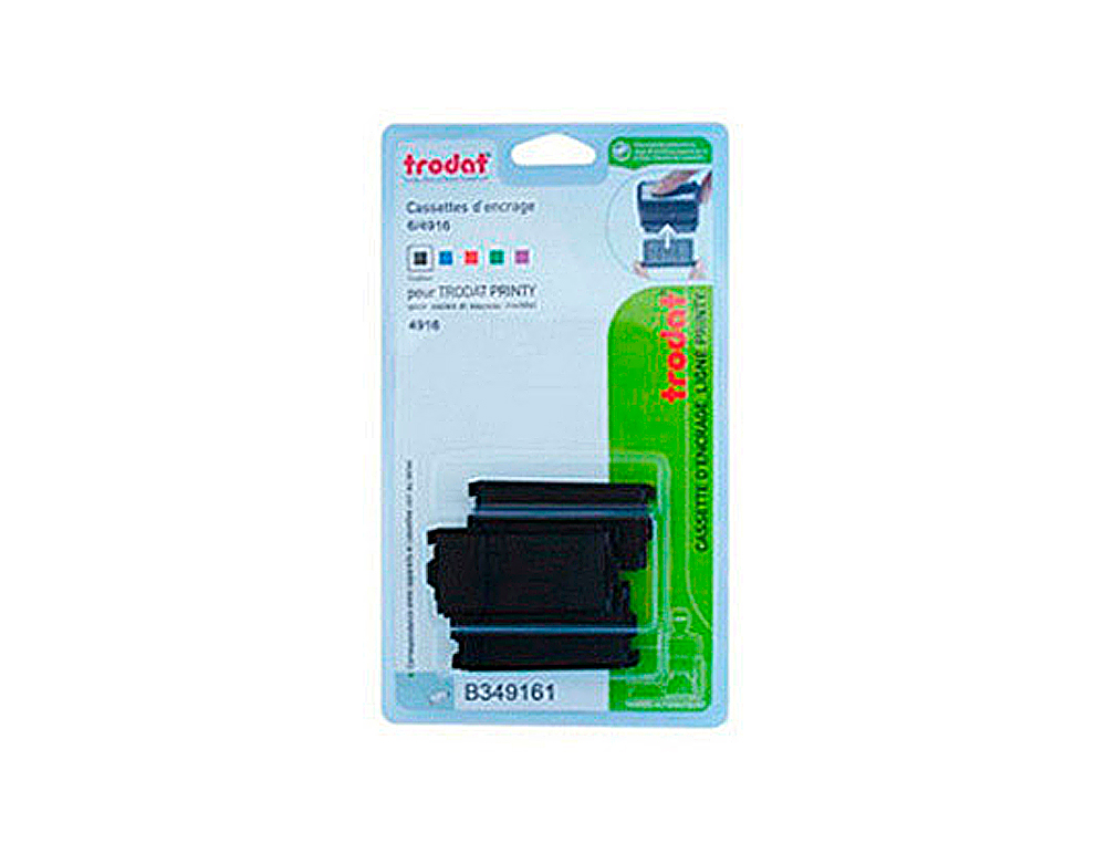 RECHARGE TAMPON TRODAT 4916 NOIR BLISTER 3 UNITÉS