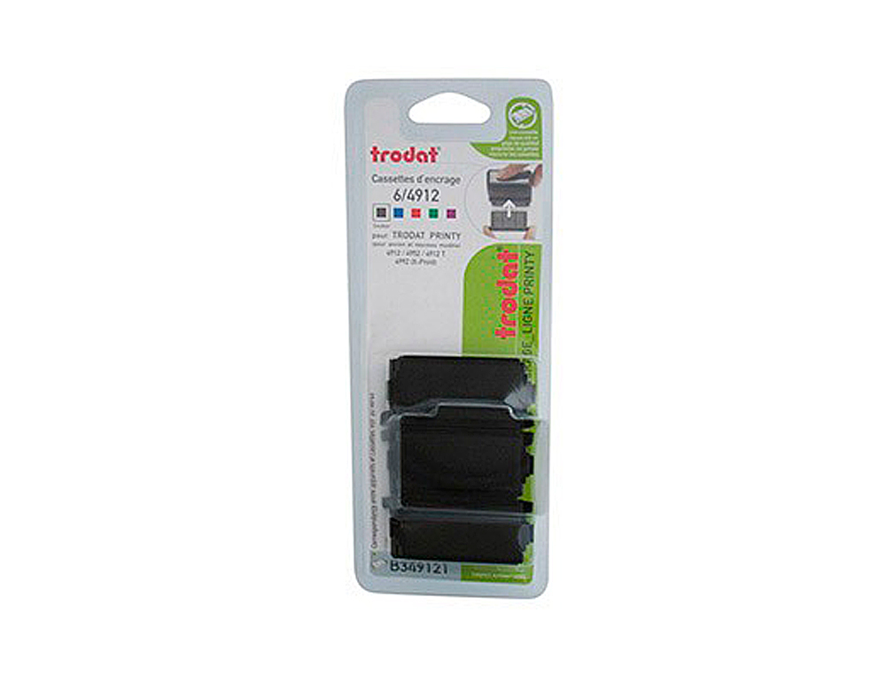 RECHARGE TAMPON TRODAT 4912/4912T/4952/4992 NOIR BLISTER 3 UNITS