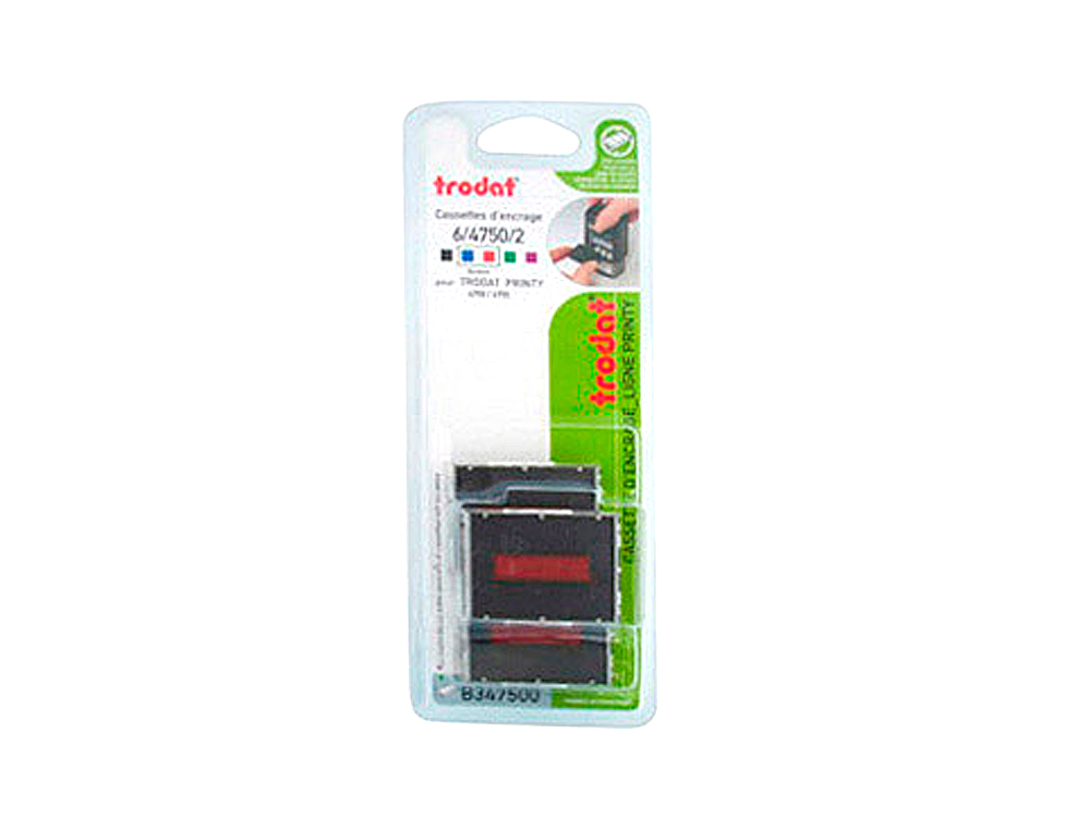 RECHARGE TAMPON TRODAT FORMULESTANDARD 4750/4750L1/4750L2/4750L8/4941 BLEU/ROUGE BLISTER DE 3 UNITES