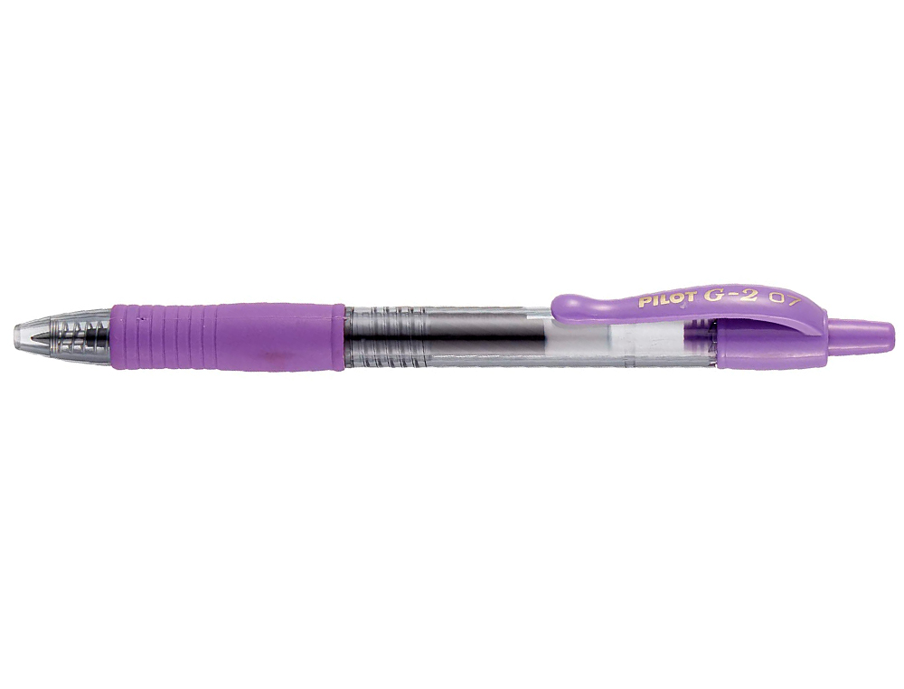 ROLLER PILOT G2 7 FUN ECRITURE MOYENNE 0.4MM ENCRE GEL RETRACTABLE CORPS TRANSLUCIDE GRIP CAOUTCHOUC COULEUR VIOLET