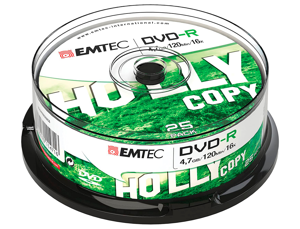 DVD-R EMTEC RINSCRIPTIBLE 4.7GB VITESSE 16X TOUR 25 UNITS