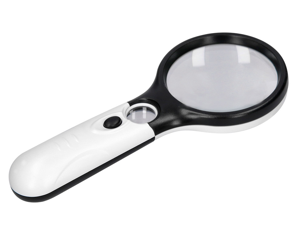LOUPE LECTRIQUE Q-CONNECT LENTILLE VERRE RONDE 75MM DIAMTRE MONTURE ABS GROSSISSEMENT PAR 3 3 AMPOULES LED