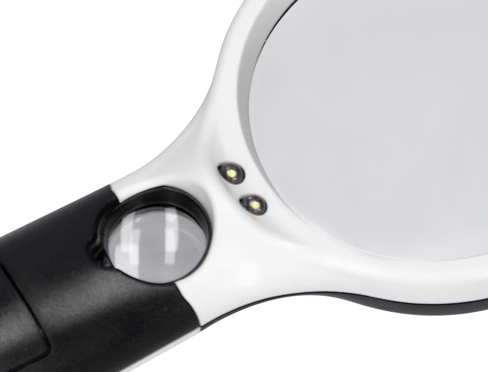 LOUPE LECTRIQUE Q-CONNECT LENTILLE VERRE RONDE 75MM DIAMTRE MONTURE ABS GROSSISSEMENT PAR 3 3 AMPOULES LED