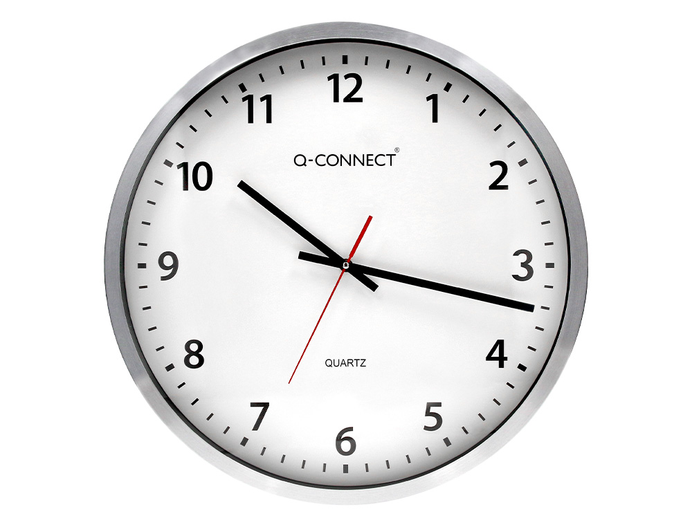 HORLOGE Q-CONNECT MURALE DESIGN ACTUEL GRANDE LISIBILITÉ 1 PILE AA NON FOURNIE DIAMÈTRE 60CM GRIS CHROMÉ