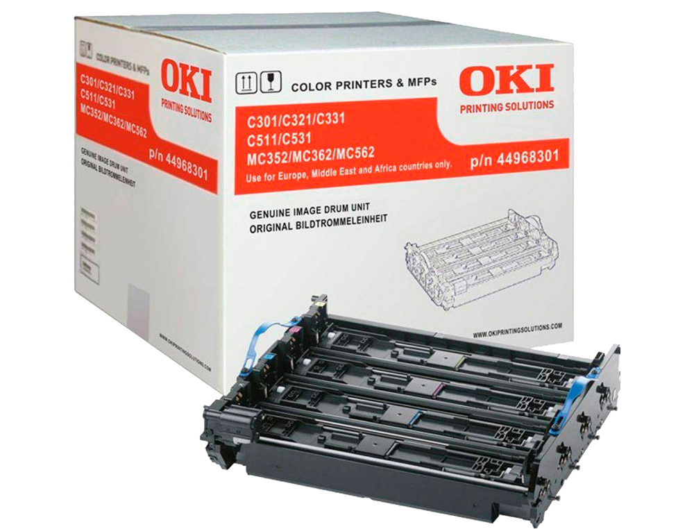 TAMBOUR OKI POUR MC332/MC342/ MC352/MC362/MC562/C301/321/331/511/531 20.000 PAGES PACK    JAUNE CYAN MAGENTA NOIR