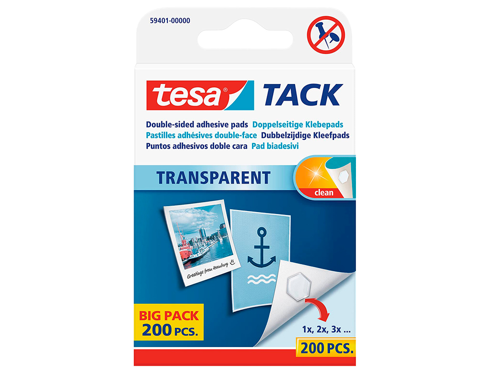 PASTILLE ADHSIVE TESA TACK UNIVERSAL PTE  FIXER SOUPLE COURT TERME TRANSPARENTE TUI 72 UNITS