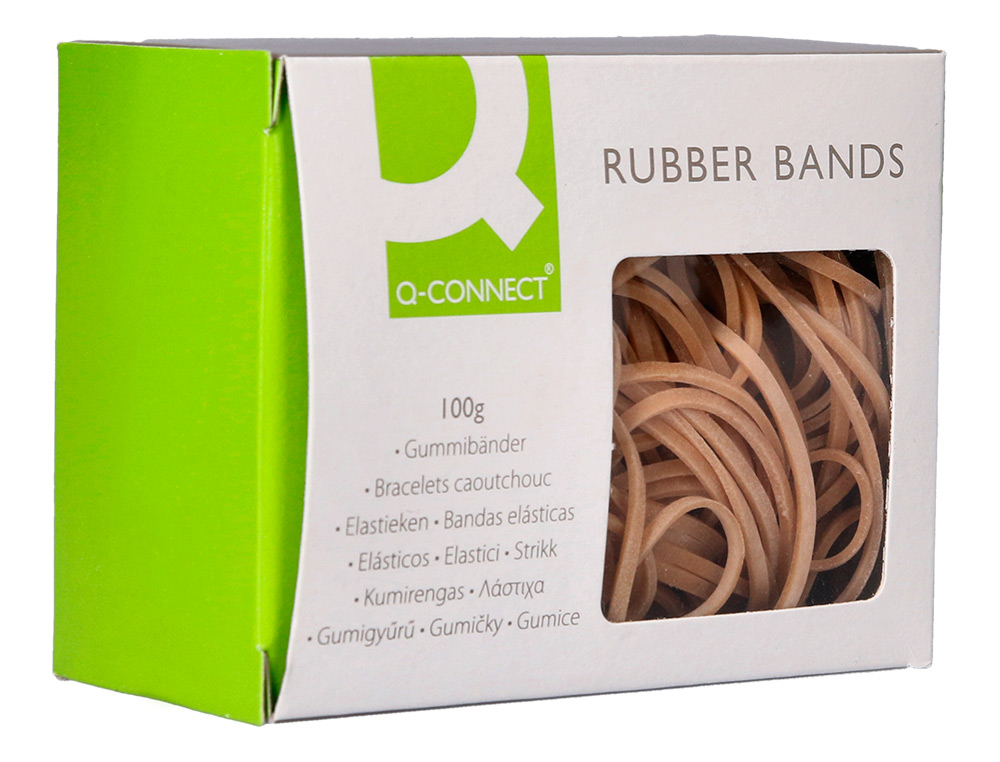 BRACELET CAOUTCHOUC Q-CONNECT N.6 60X3MM BOTE FENTRE DE 100G