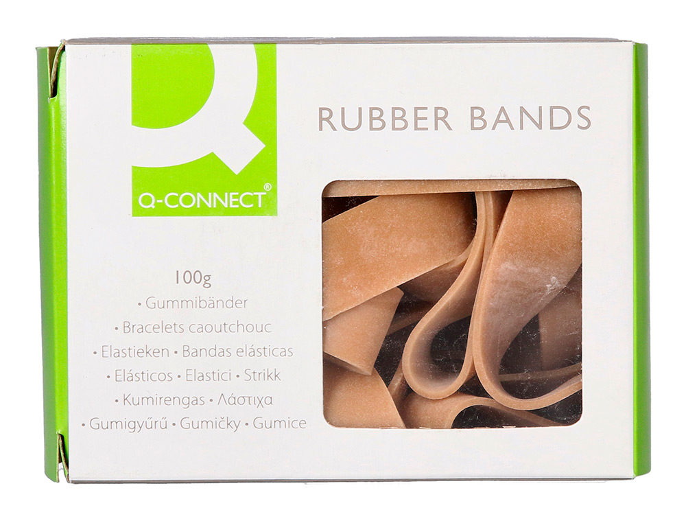 BRACELET CAOUTCHOUC Q-CONNECT N.12 120X10MM BOTE FENTRE DE 100G