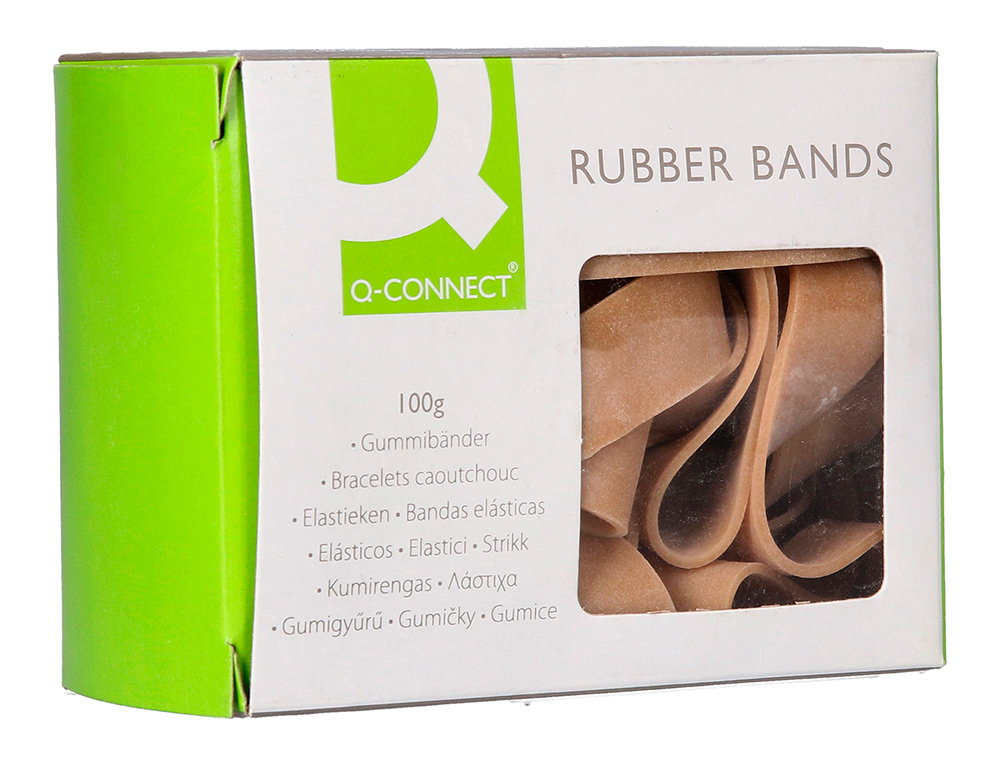 BRACELET CAOUTCHOUC Q-CONNECT N.12 120X10MM BOTE FENTRE DE 100G
