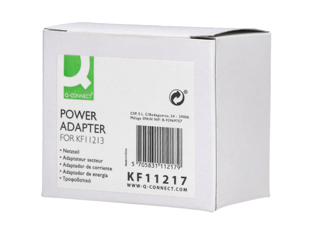ADAPTATEUR  Q-CONNECT POUR KF11213  100 100-240V 50/60Hz 0.2A