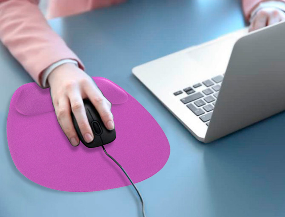 TAPIS SOURIS Q-CONNECT REPOSE-POIGNET ERGONOMIQUE    MOUSSE GRAND CONFORT FACILEMENT NETTOYABLE COLORIS VIOLET