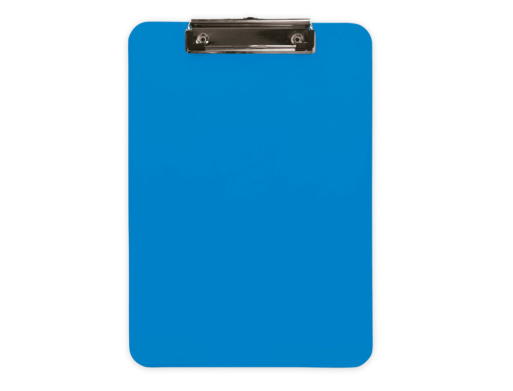 PORTE-BLOC Q-CONNECT PLASTIQUE RIGIDE EPAISSEUR    2,5MM A4 210X297MM PINCE      METALLIQUE COLORIS BLEU CIEL
