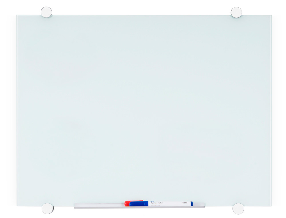 TABLEAU VERRE Q-CONNECT MAGNETIQUE 90X60CM INCLUS 2   AIMANTS 1 MARQUEUR EFFACABLE  1 BROSSE KIT FIXATION KF11313