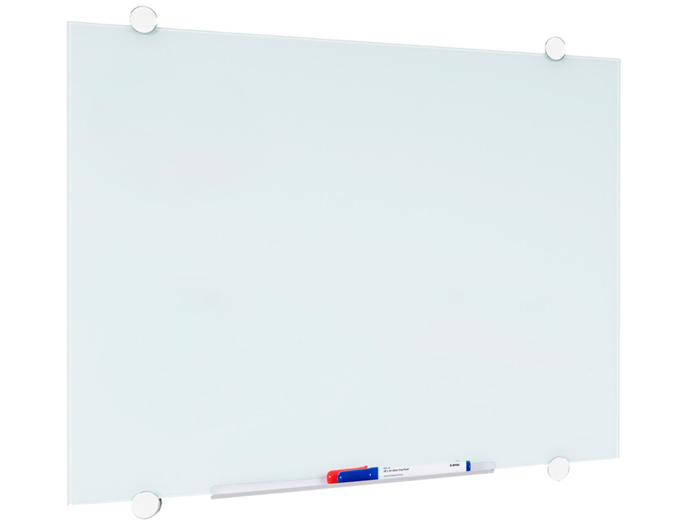 TABLEAU VERRE Q-CONNECT MAGNETIQUE 90X60CM INCLUS 2   AIMANTS 1 MARQUEUR EFFACABLE  1 BROSSE KIT FIXATION KF11313