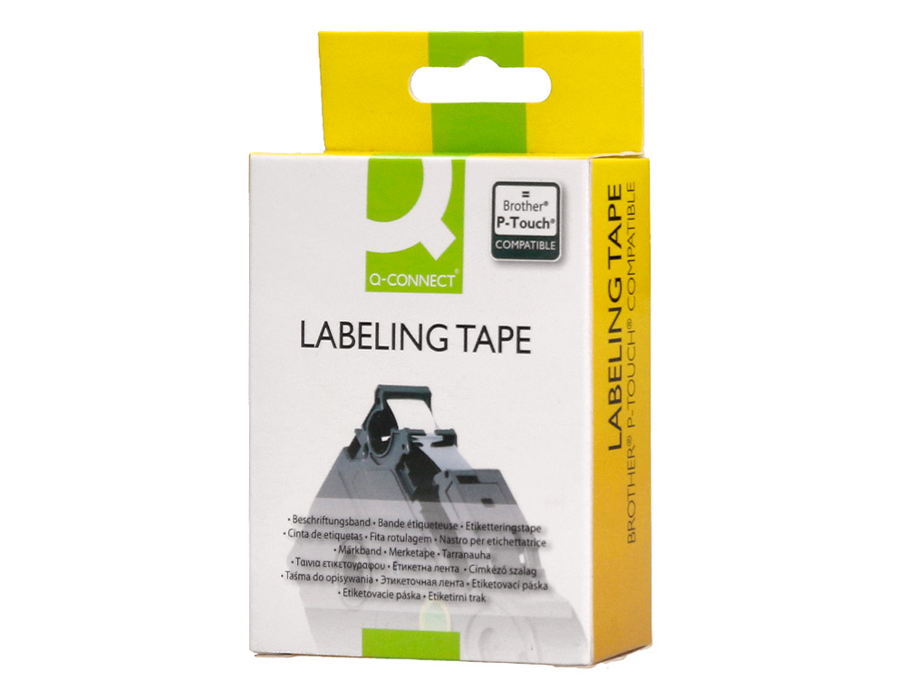RUBAN TITREUSE Q-CONNECT TZE-131 BLANC-NOIR 12 MM X 8  MT OZE-131