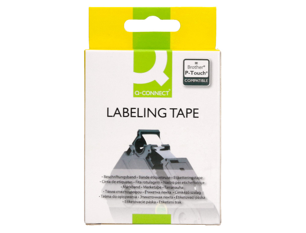 RUBAN TITREUSE Q-CONNECT TZE-131 BLANC-NOIR 12 MM X 8  MT OZE-131