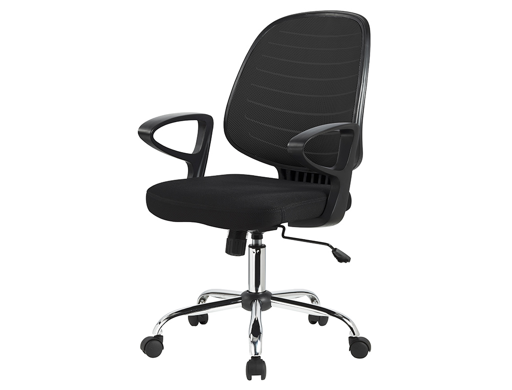 CHAISE BUREAU Q-CONNECT ROTATIVE BASE METAL MAILLE    MAXIMUM SUPPORTE 130KG        920+80X580X600MM COLORIS NOIR