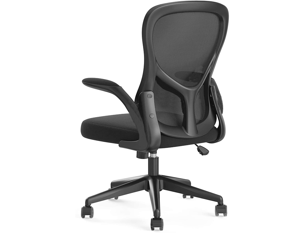CHAISE BUREAU Q-CONNECT ROTATIVE BASE NYLON MAILLE    MAXIMUM SUPPORTE 130KG        910+75X550X610MM COLORIS NOIR