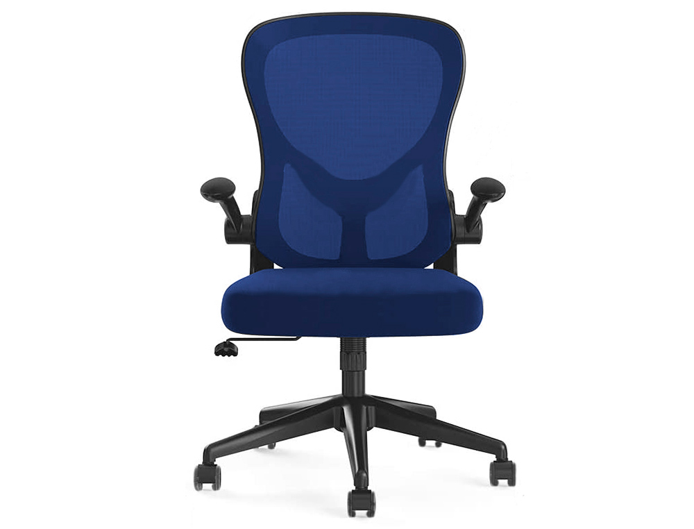 CHAISE BUREAU Q-CONNECT ROTATIVE BASE NYLON MAILLE    MAXIMUM SUPPORTE 130KG        910+75X550X610MM COLORIS BLEU