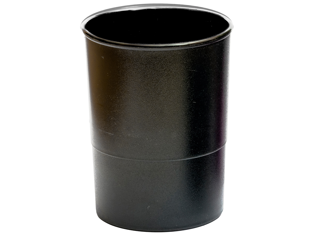 POT A CRAYONS Q-CONNECT PLASTIQUE HAUTEUR 100MM DIAMÈTRE 75MM COLORIS NOIR OPAQUE
