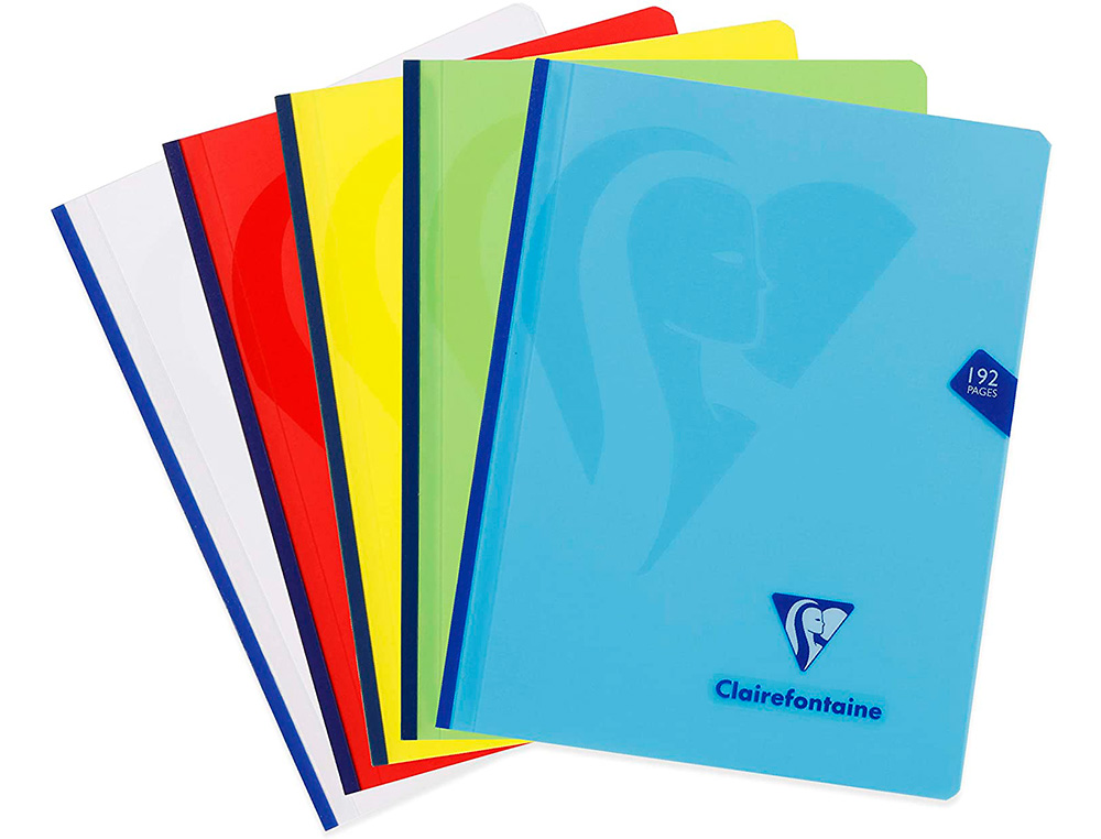 CAHIER BROCHE CLAIREFONTAINE MIMESYS COUSU COUVERTURE      POLYPROPYLENE 17X22CM 192     PAGES 90G SEYES COLORIS