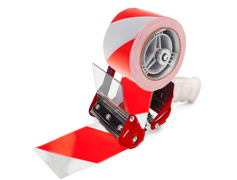 RUBAN BALISAGE Q-CONNECT NON ADHESIF TRES RESISTANT        75MMX300M COLORIS ROUGE/BLANC