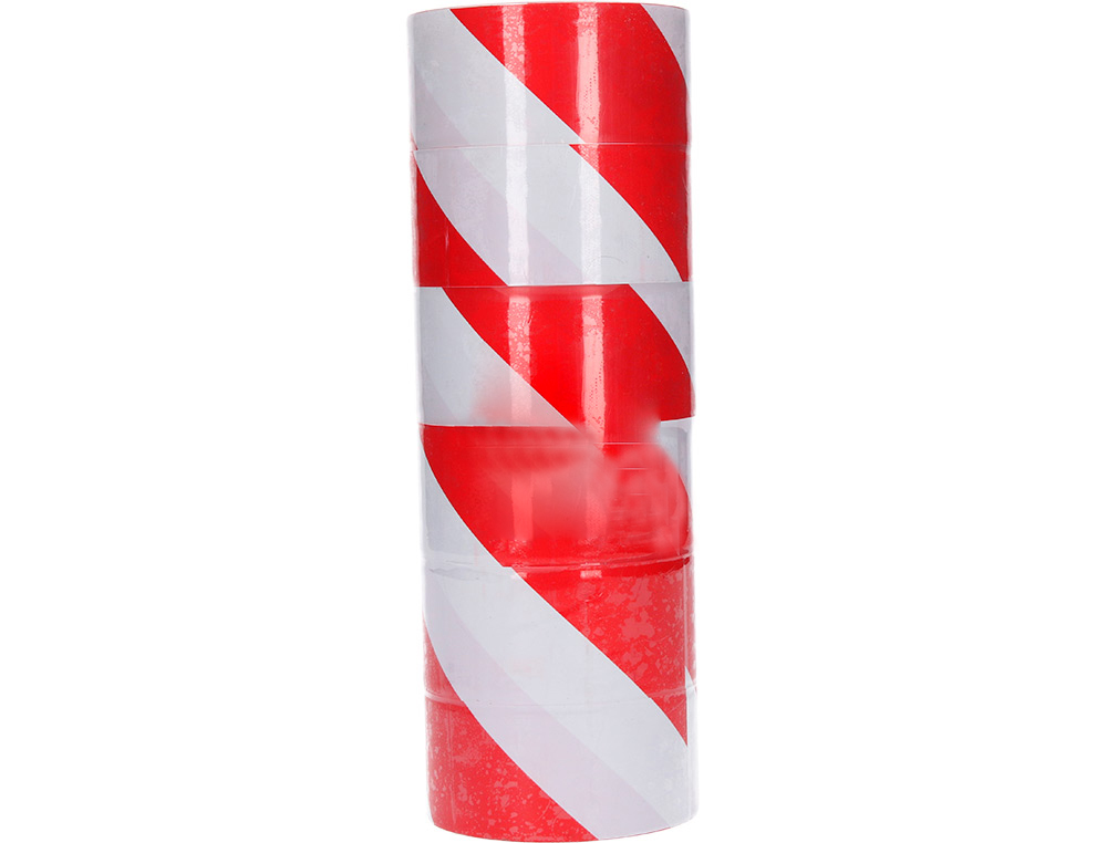 RUBAN BALISAGE Q-CONNECT NON ADHESIF TRES RESISTANT        75MMX300M COLORIS ROUGE/BLANC