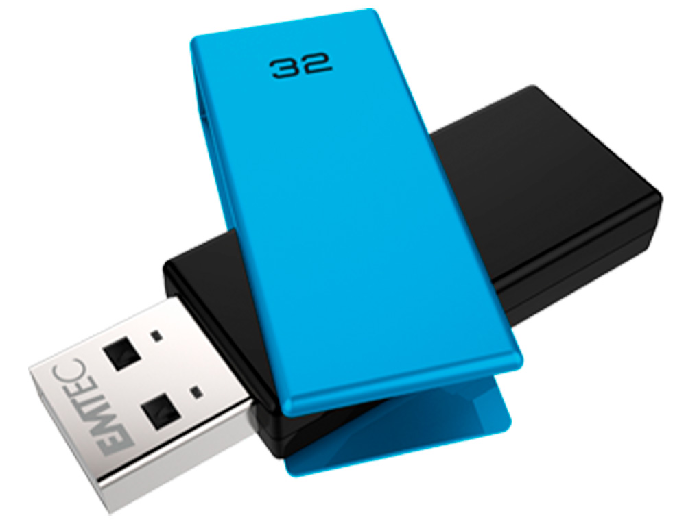 CLE USB EMTEC 2.0 C350 BRICK PIVOTANTE 32GB VITESSE        LECTURE 15MBS ECRITURE MB/S   COLORIS BLEU