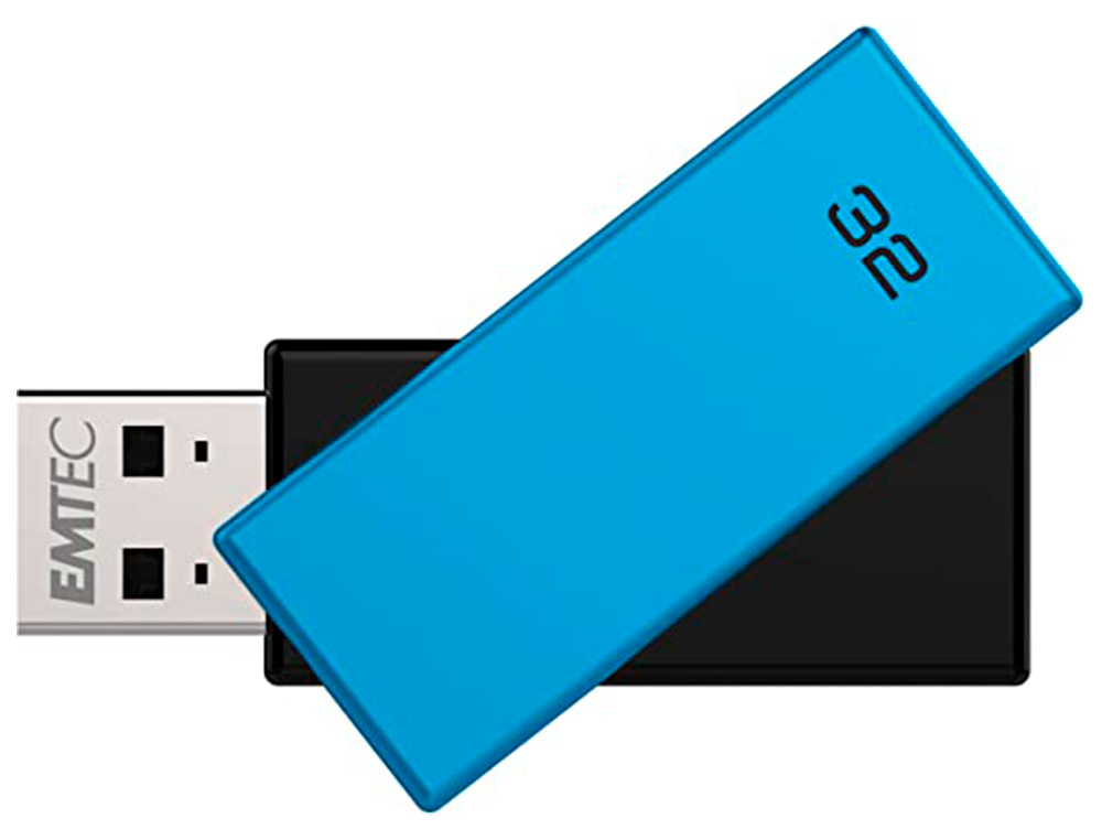 CLE USB EMTEC 2.0 C350 BRICK PIVOTANTE 32GB VITESSE        LECTURE 15MBS ECRITURE MB/S   COLORIS BLEU