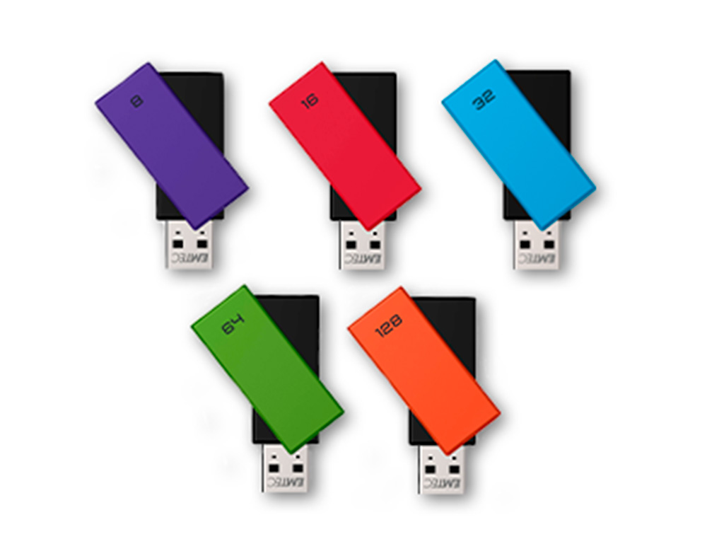 CLE USB EMTEC 2.0 C350 BRICK PIVOTANTE 32GB VITESSE        LECTURE 15MBS ECRITURE MB/S   COLORIS BLEU