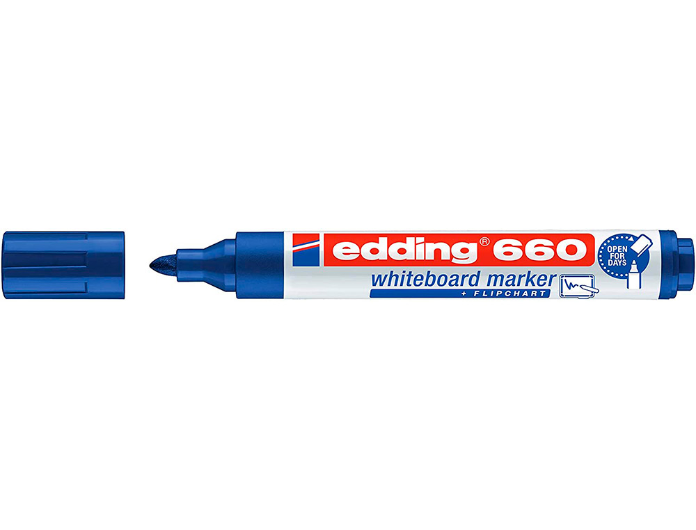 MARQUEUR EDDING E-660 TABLEAUX BLANCS EFFACABLE A   SEC POINTE MOYENNE TRACE      1,5/3MM BLEU PACK 17 + 3