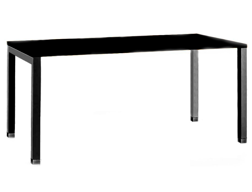 BUREAU MT INTERNATIONAL PLATEAU NOIR MELAMINE 25MM    PIETEMENT ARCHE COLORIS NOIR  160X80CM