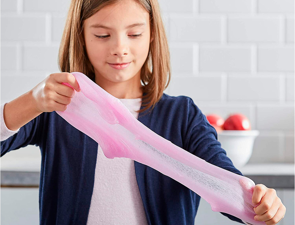 COLLE TRANSPARENTE ELMERS FABRICATION SLIME BRICOLAGE LAVABLE NE COULE PAS COULEUR ROSE FLACON 147ML
