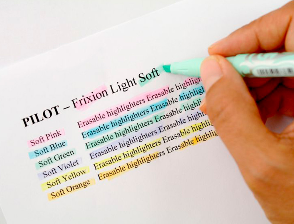 SURLIGNEUR PILOT FRIXION LIGHT SOFT EFFACABLE POINTE   MOYENNE COLORIS VERT PASTEL