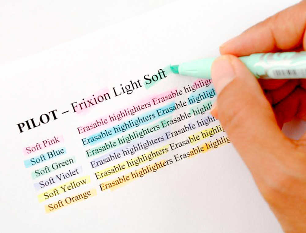SURLIGNEUR PILOT FRIXION LIGHT NATURAL EFFACABLE       POINTE MOYENNE BISEAUTEE      COLORIS GRIS