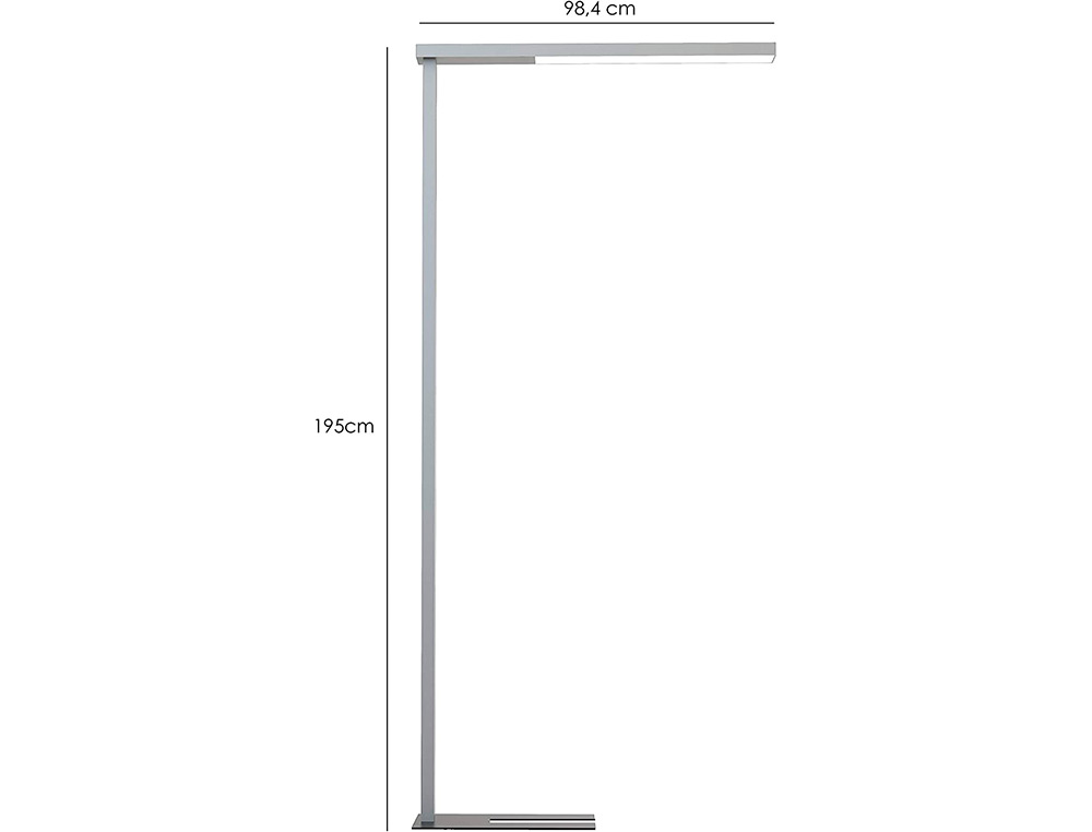 LAMPADAIRE UNILUX LED STRATUS ERGONOMIQUE ALUMINIUM         RECYCLABLE VARIATEUR SUR LE   MAT 4250 LUMEN COLORIS GRIS