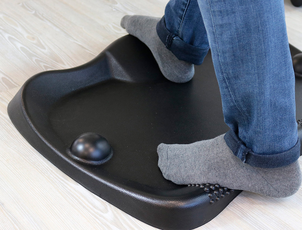 TAPIS ANTIFATIGUE UNILUX ERGO FLEXY 2 BOULES DE MASSAGE     ANTIDERAPANT 56X67CM COLORIS  NOIR