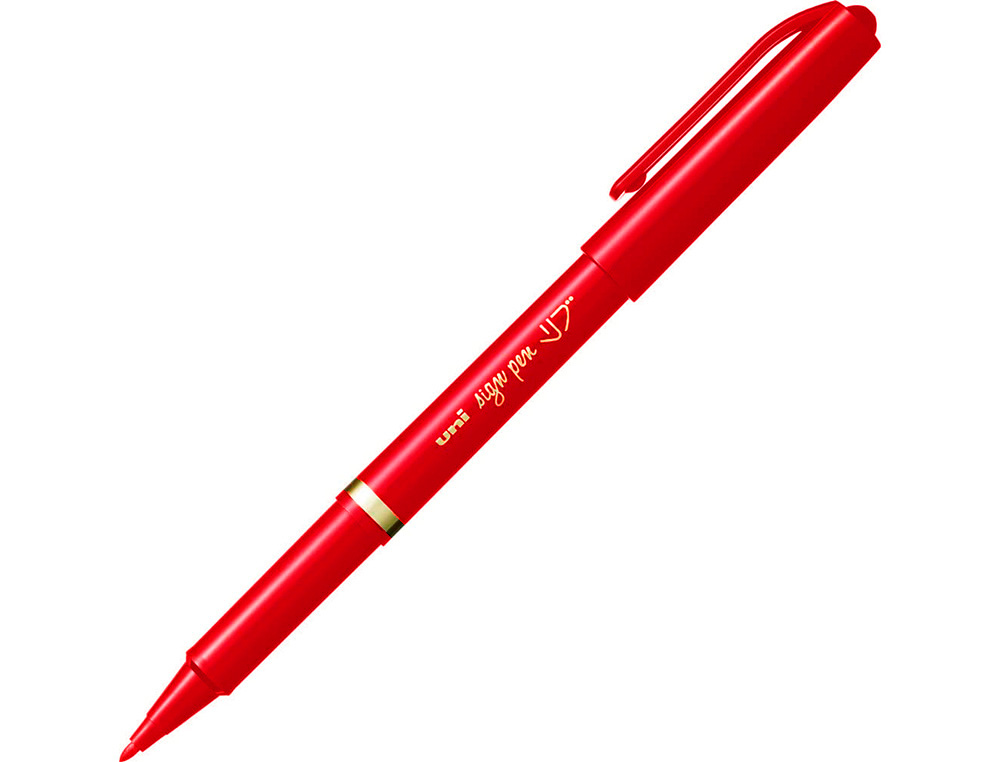 FEUTRE UNIBALL SIGN PEN ENCRE SUPER INK COUVRANTE POINTE    FEUTRE NYLON OGIVE LARGEUR    TRACE 1MM COLORIS ROUGE
