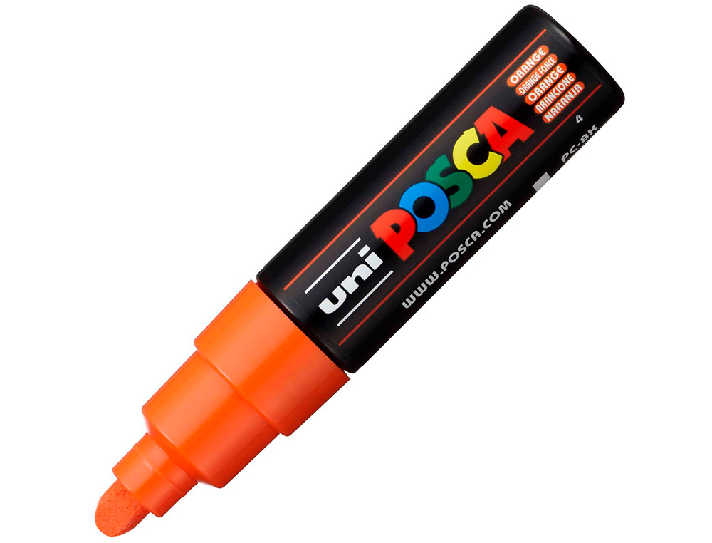 MARQUEUR PEINTURE POSCA PC7M POINTE LARGE CONIQUE ENCRE    INODORE COUVRANTE MISCIBLE    TOUS SUPPORTS COLORIS ORANGE
