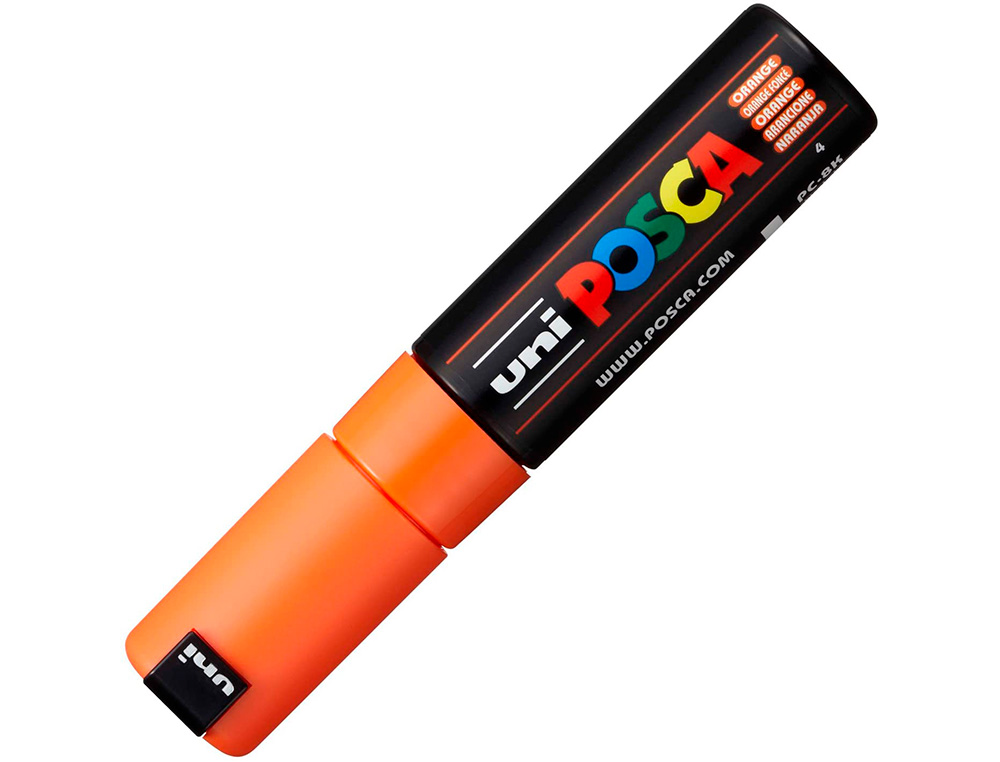 MARQUEUR PEINTURE POSCA PC7M POINTE LARGE CONIQUE ENCRE    INODORE COUVRANTE MISCIBLE    TOUS SUPPORTS COLORIS ORANGE