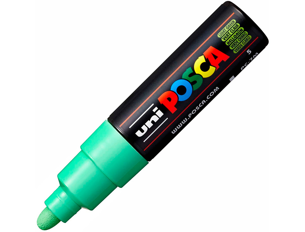 MARQUEUR PEINTURE POSCA PC7M POINTE LARGE CONIQUE ENCRE INODORE COUVRANTE MISCIBLE TOUS SUPPORTS COLORIS VERT