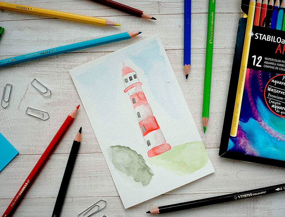 CRAYON DE COULEUR STABILO AQUACOLOR ARTY AQUARELLABLE   MINE SOLIDE 2,8MM ETUI CARTON 24 UNITES