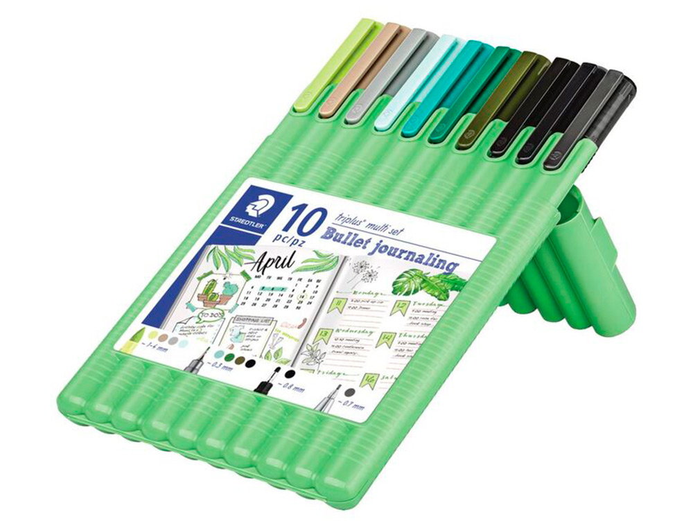 ETUI STAEDTLER TRIPLUS MULTI SET 10 UNITES 4 FEUTRES       FINELINER ASSORTIS 1          BROADLINER NOIR 4 SURLIGNEURS
