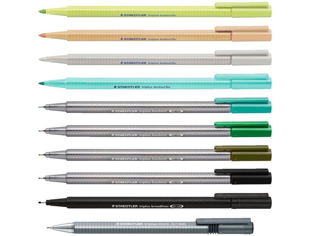 ETUI STAEDTLER TRIPLUS MULTI SET 10 UNITES 4 FEUTRES       FINELINER ASSORTIS 1          BROADLINER NOIR 4 SURLIGNEURS