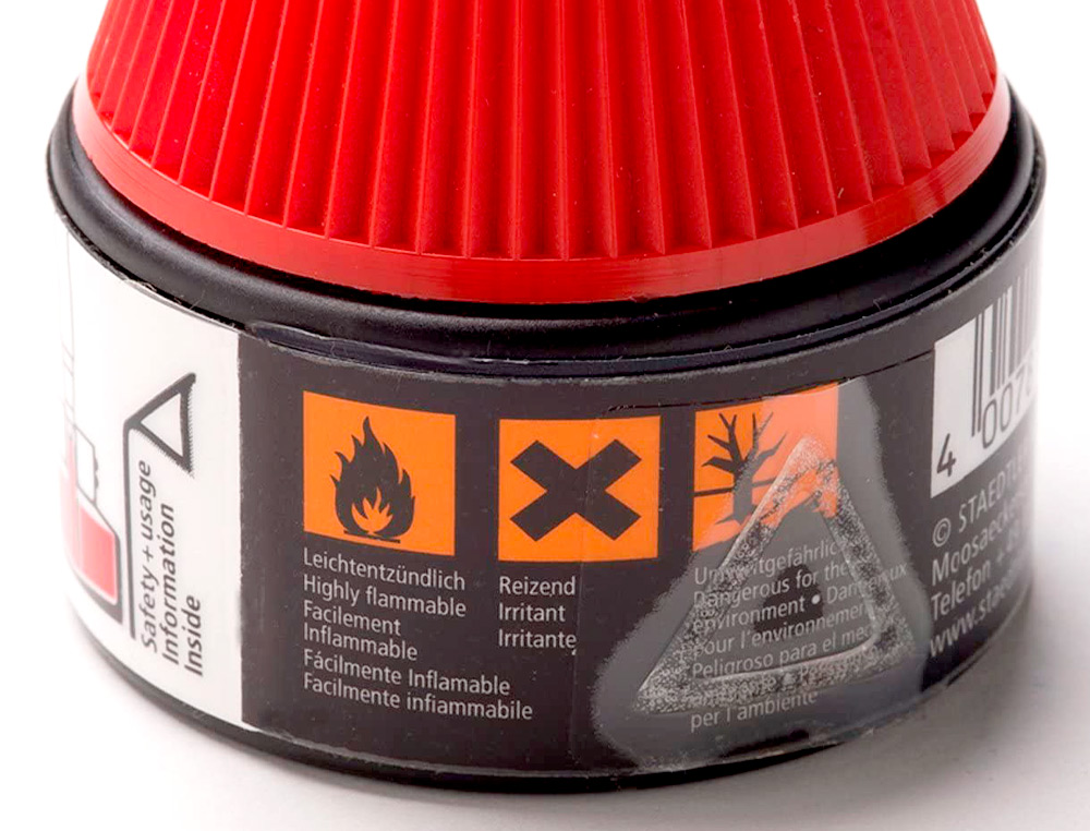 RECHARGE FEUTRE PERMANENT STAEDTLER LUMOCOLOR 487 17    POUR FEUTRES 313/314/317/318  FLACON 15ML COLORIS ROUGE